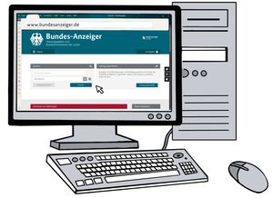 Ein Computer- Bildschirm zeigt die Seite vom Bundes-Anzeiger.
